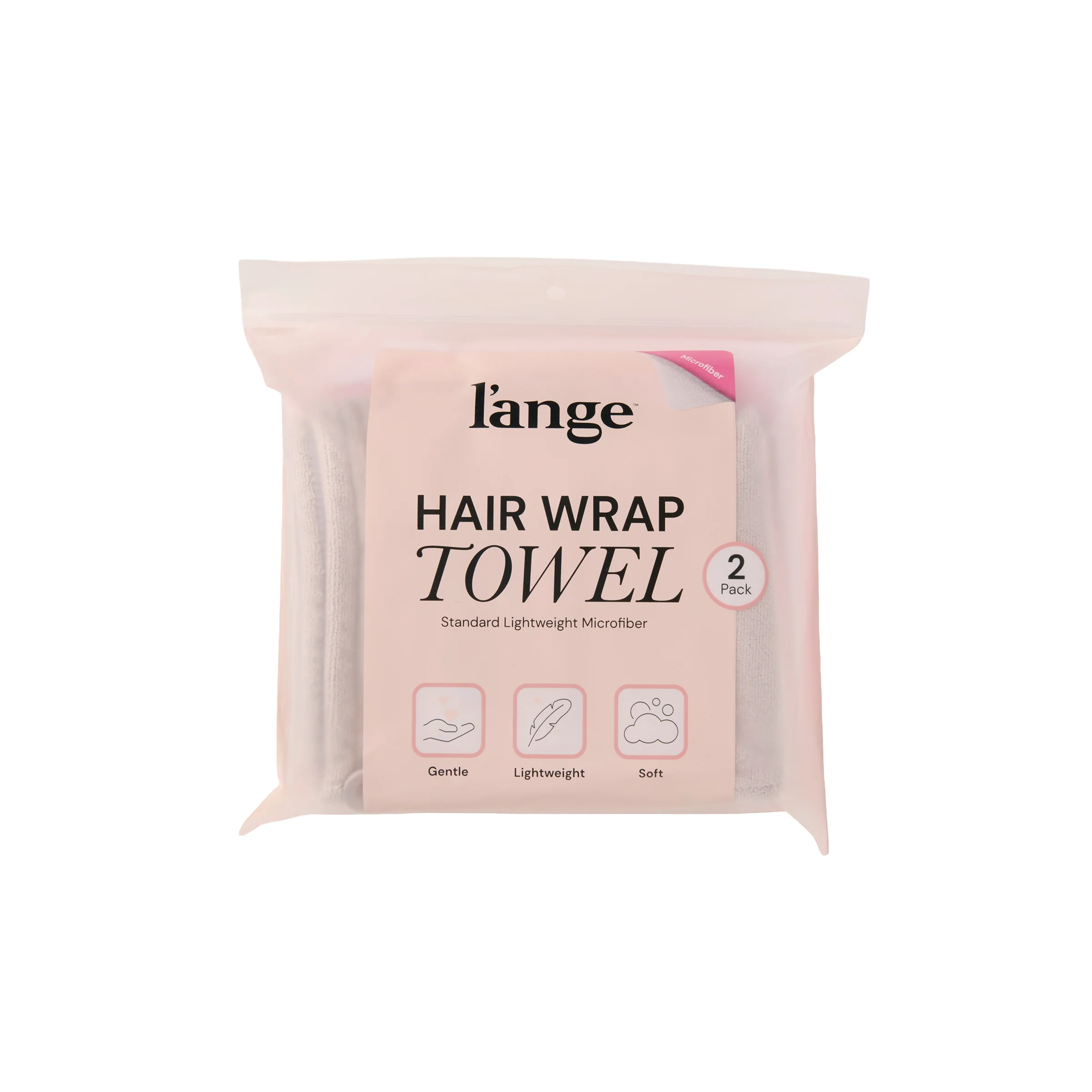 Hair Wrap Towel Medium Lightweight Microfiber 2-Pack - Image 2